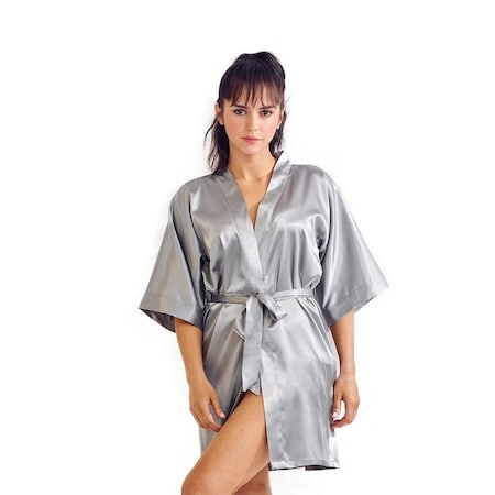 Towelsoft Satin Kimono Burgundy Short Robe for Women Large/X-Large SatinR-L-Brg